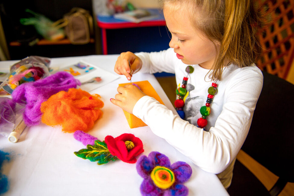 Manufacturing,Process,From,Wool,Soft,Toys.,Felting,Activity.,The,Child